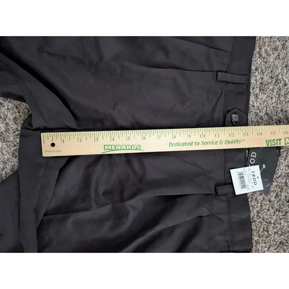 Izod Golf‎ Flat Front Pleated Shorts Men's Black Size 38 NWT